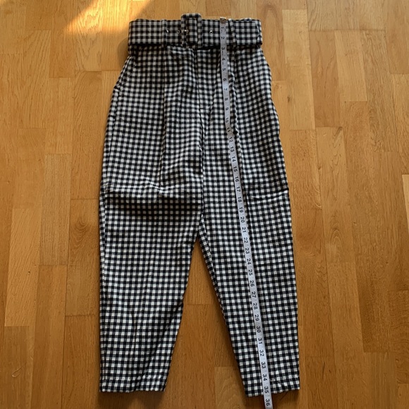 Zara tailored checked tapered pant with belt - Picture 6 of 7